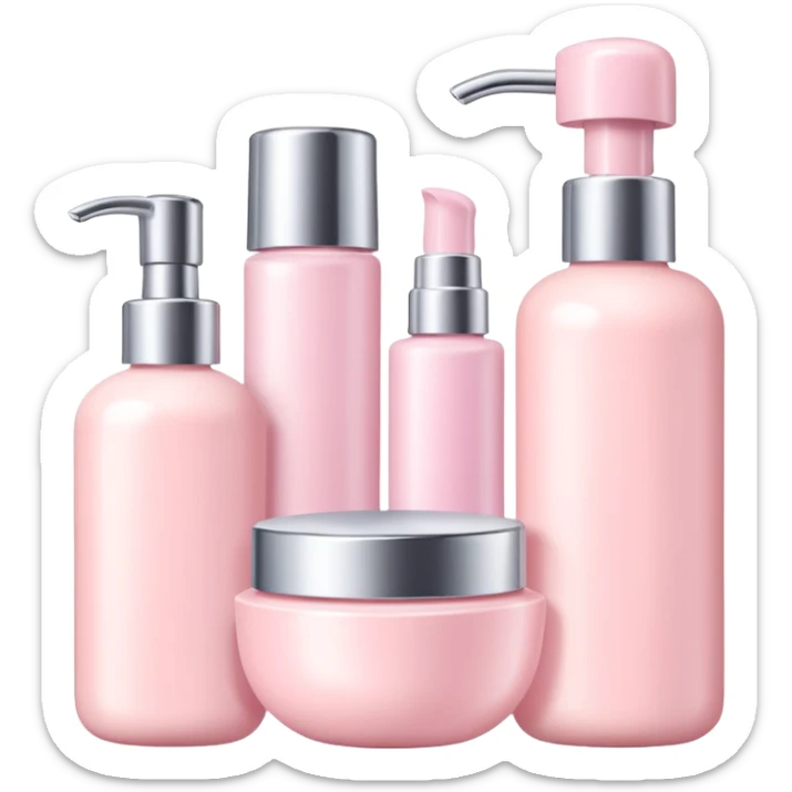 a collection of soft and pink skincare and bright and the color is not too bright sticker