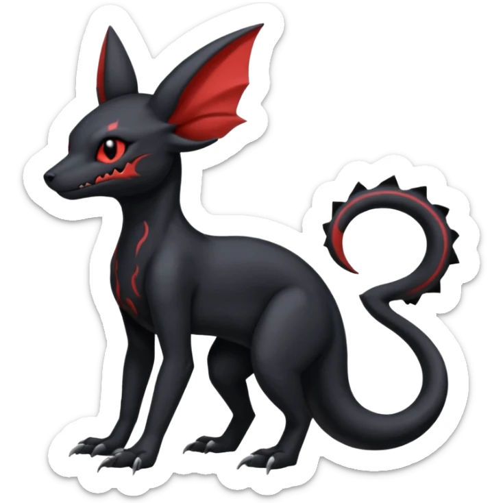 Edgy gothic dark Salandit-Umbreon-Amaura-hybrid-fusion (full body) sticker