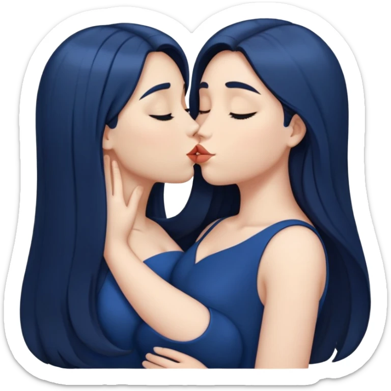 crazy drunk pose curvy dark blue {{very long straigth hair}}} pale,fullbody,kissing  sticker
