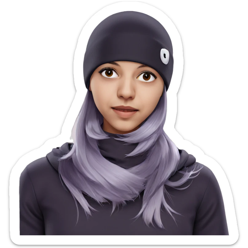 girl with black eyes sticker