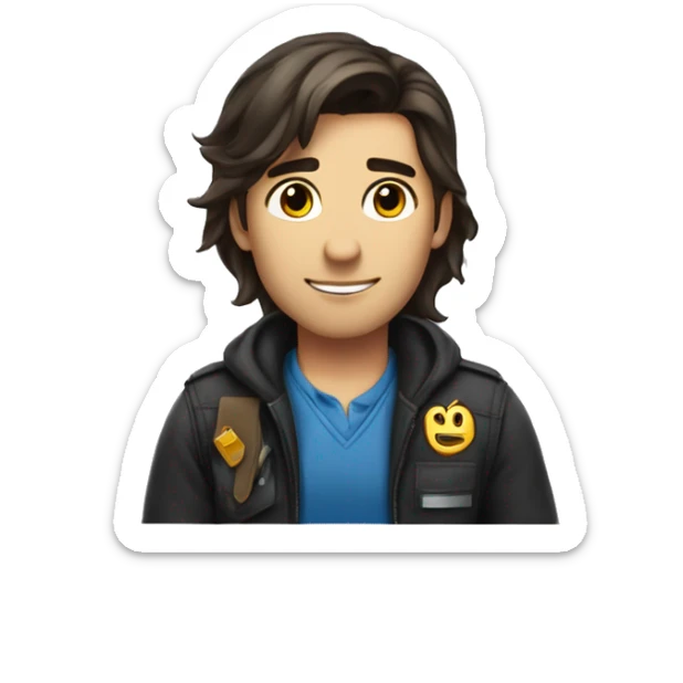 I wanna see emoji An airport employee at the check-in desk is male and he is a brunette sticker