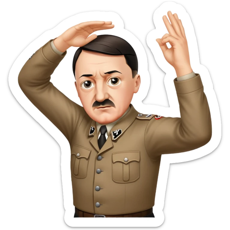 Hitler hitting the dab face in crook of elbow other arm out dance move  sticker
