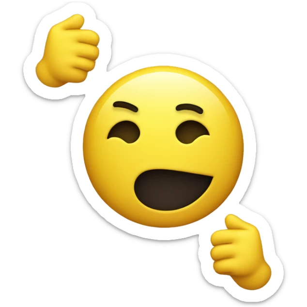 Ironic Yellow classic single smiley emoji with face and ironic thumbs up sticker