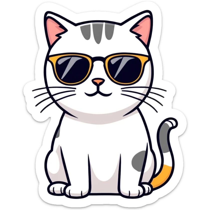 Cat with sunglasses sticker
