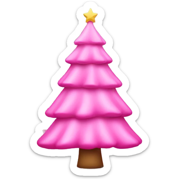 Pink Christmas tree sticker