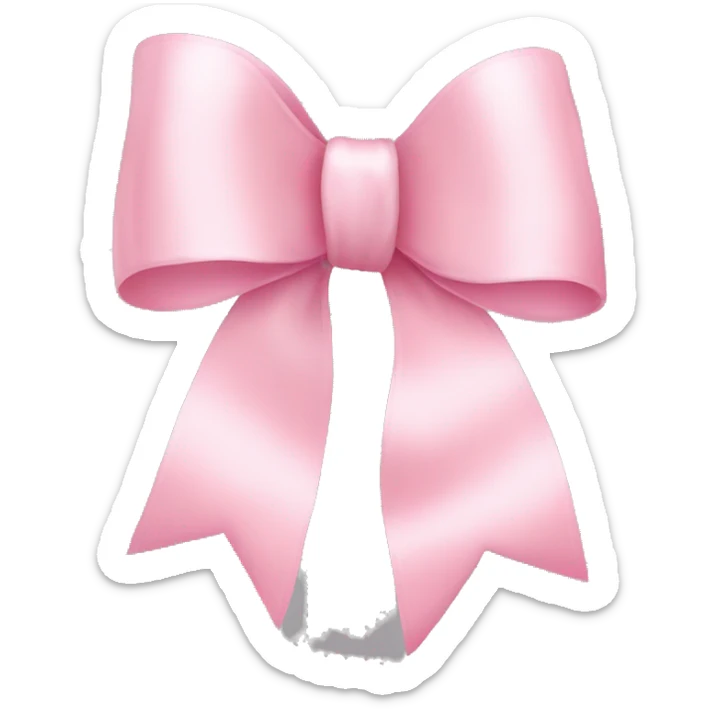 light pink ribbon bow sticker