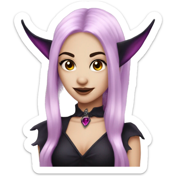 vampire witch elf with purple and black hair friends girl friends with pink fairy vampire sticker