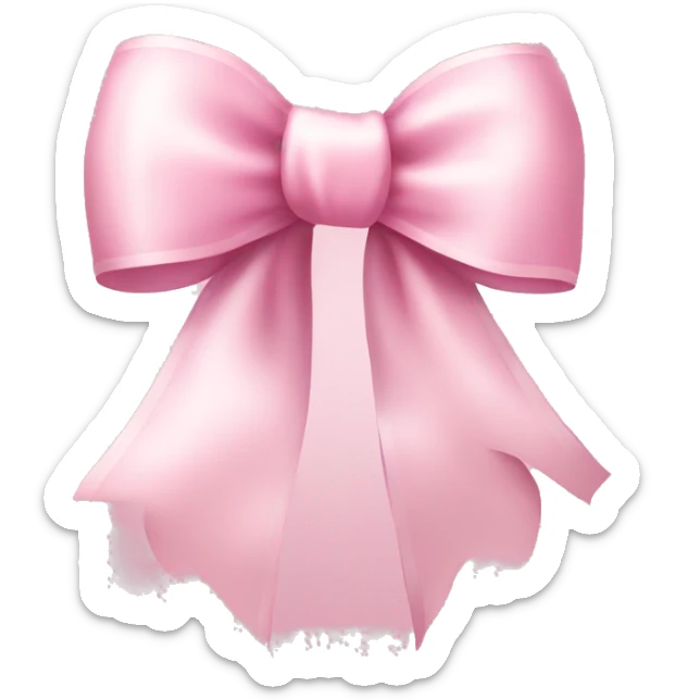 light pink ribbon bow sticker