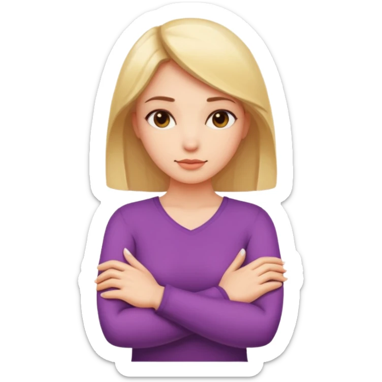 Woman Gesturing No, A woman with arms crossed forming an 'X' sticker