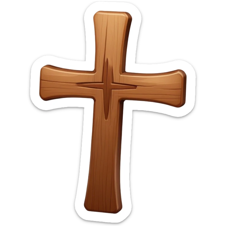 A smooth Wooden cross  sticker