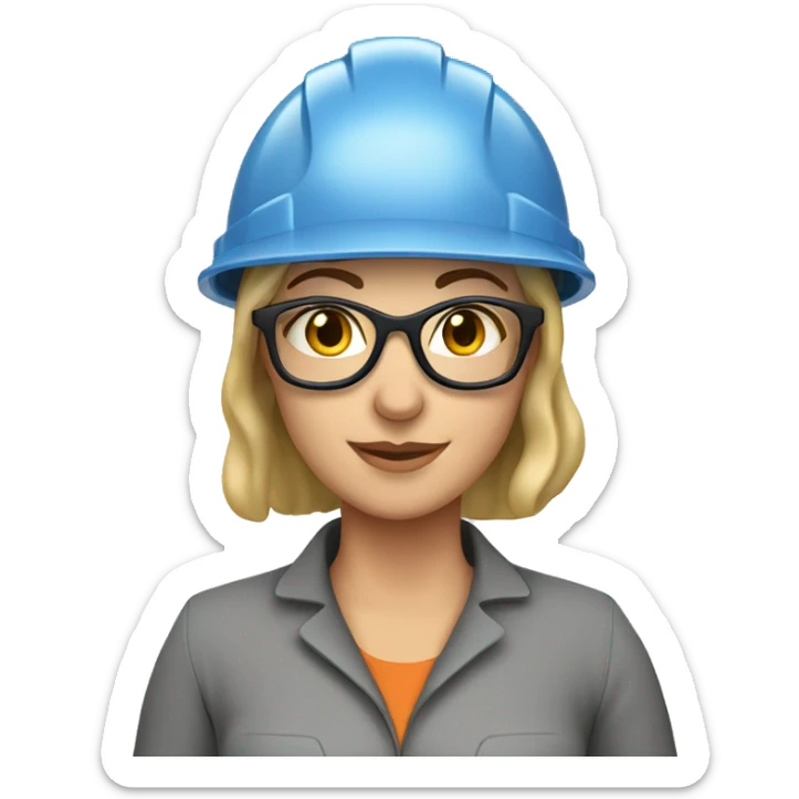 Caucasian woman wearing a safety helmet, safety glasses and earplugs sticker
