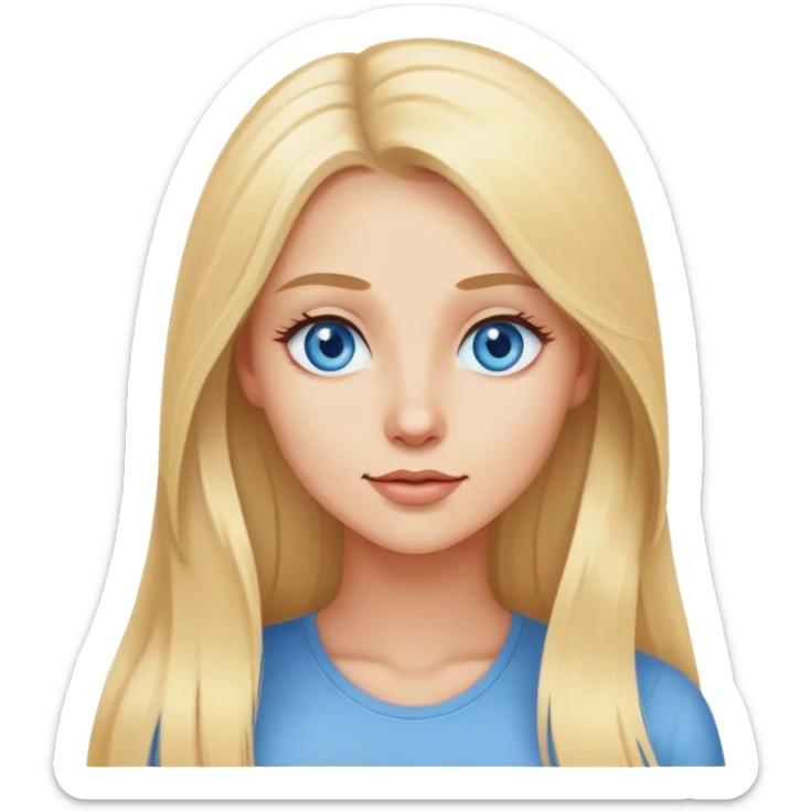 A beautiful blonde with long hair and blue eyes came up with an idea sticker