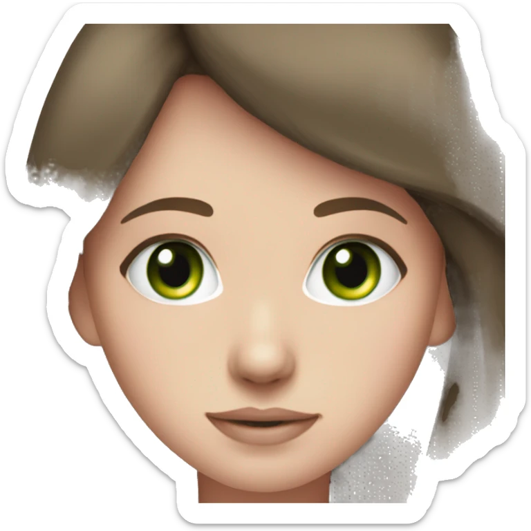 brown hair green eye girl pink iqos sticker