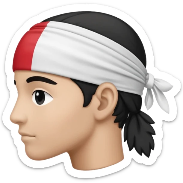 The Corsica flag : represents the left profile of a black head called a Moor's head , wearing a white headband. This emblem is black on a white background. On the first Corsican flags, the representation of the head was slightly different sticker