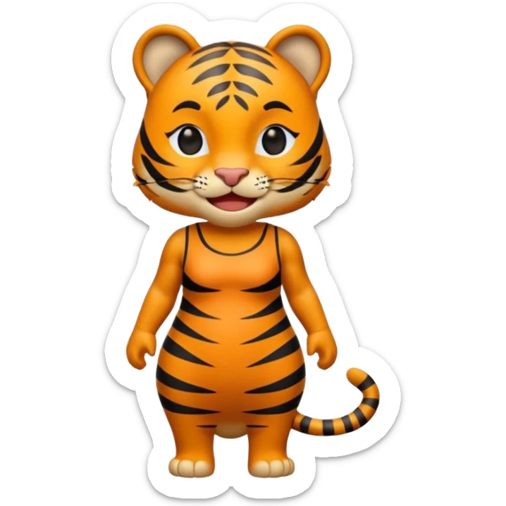 Hace un memoji de un Tigre vestido de gala, con smokin negro y feliz sticker