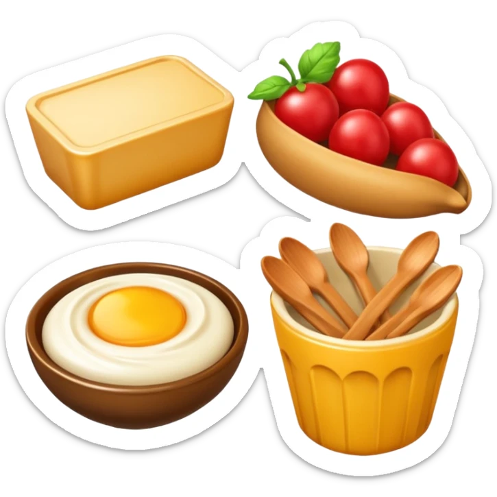 3D symbolizing gourmet taste and refined food experience, food theme, elegant yet cute, soft lighting, glossy, isolated, no background sticker