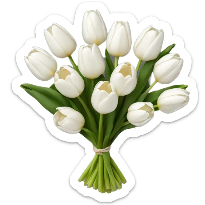 white tulip bouquet  sticker