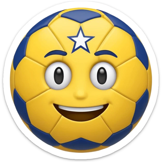 Fenerbahçe football club inspired emoji, featuring yellow and navy blue colors, with a football and a star sticker