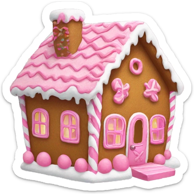 Pink gingerbread house  sticker