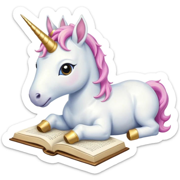 Unicorns read book
A baby unicorn lying on its belly, flipping pages with its hoof.













 sticker