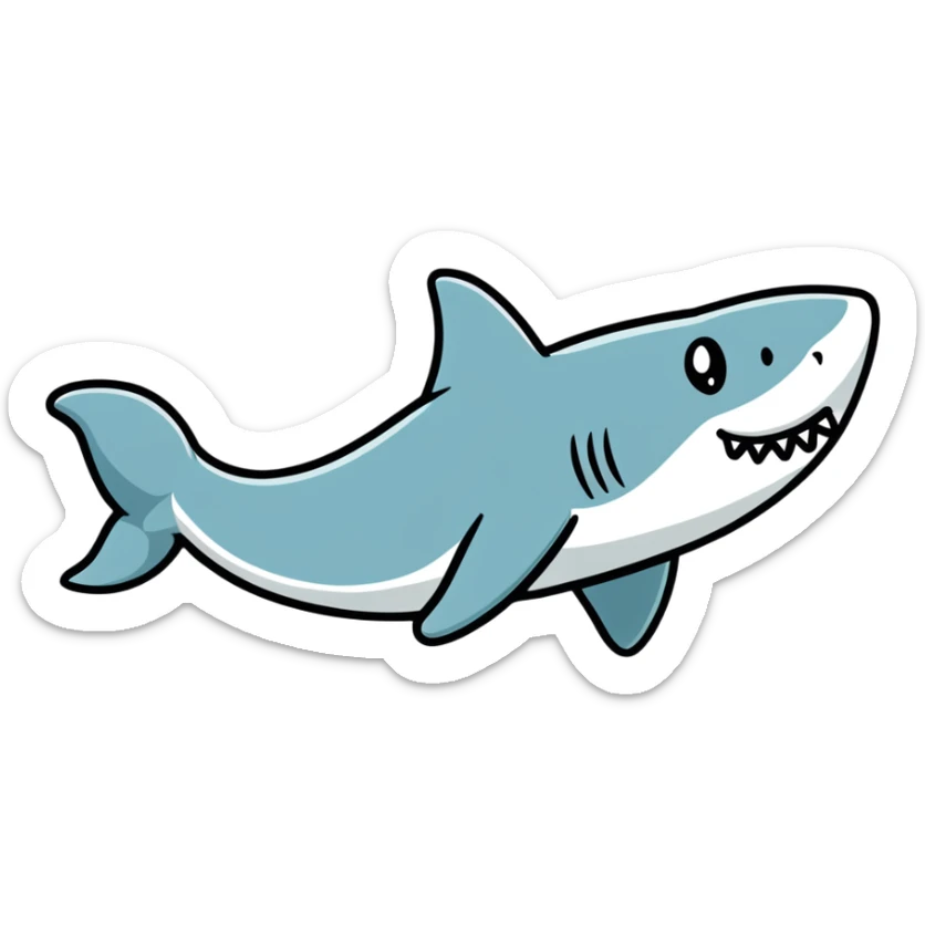 playful shark wearing Air Jordans on its fins and back fin sticker