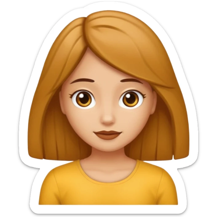 haz a una chica con pelo libro pero medio largo, que sea castaña y de piel clarita  sticker