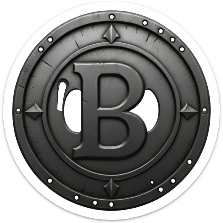 Minimal emoji, gothic metal coin made of black steel, engraved number 2 at the center, ancient industrial aesthetic, worn metal texture, no glow, no neon, flat emoji design, centered, transparent background sticker