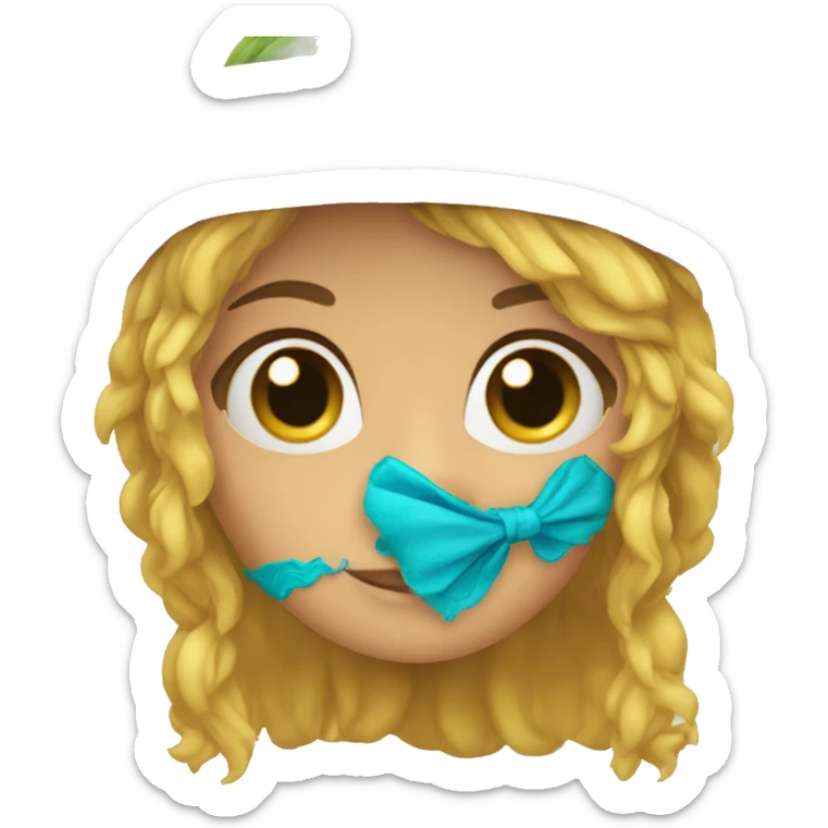 chica con el pelo azul ondulado y sombrero pirata y ojos verdes sticker