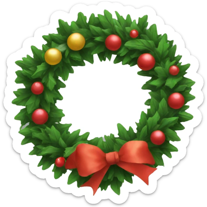 Christmas wreath sticker