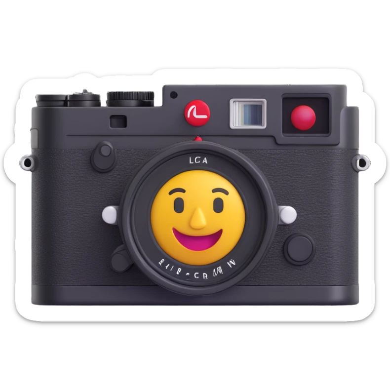 high quality 3D emoji of a Leica M series camera, detailed and realistic sticker