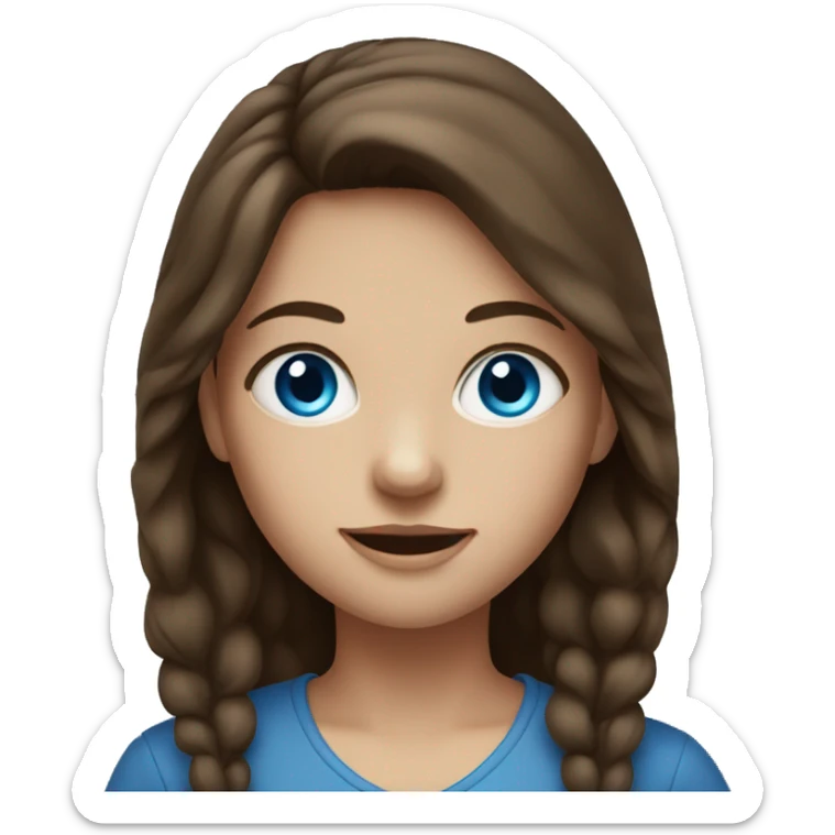 A Girl with Brown hair and Blue eyes  sticker