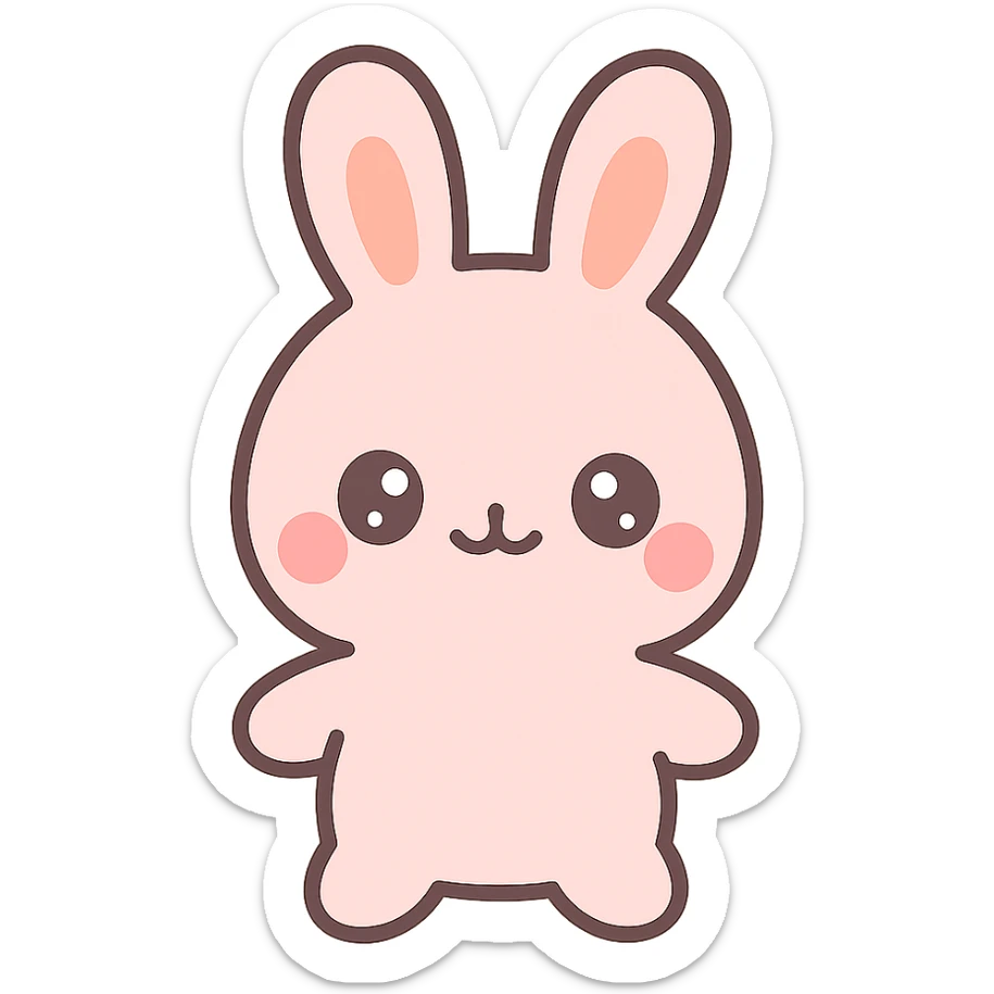cute small animal, cartoon style, pastel colors, cute features, shiny eyes, smiling sticker