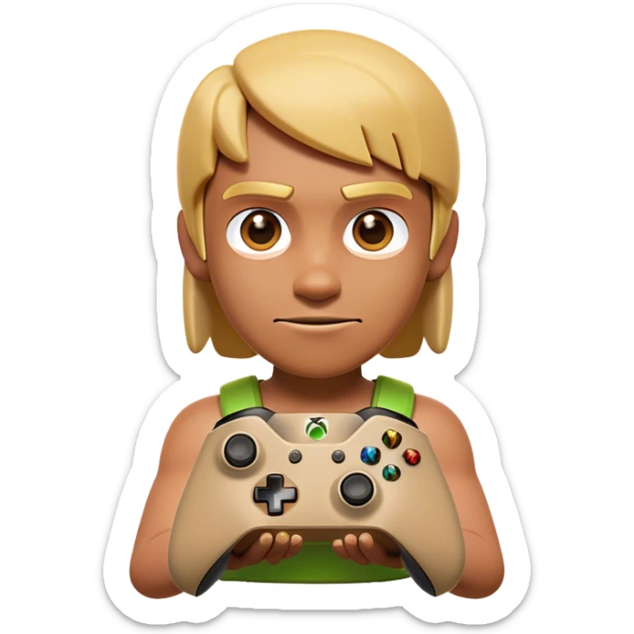 Clash of Clans aesthetic: Cinematic Playful Xbox One Console Portrait Emoji, rendered in a 3D vector-style similar to standard emojis with minimal shading and bold, simplified shapes. A compact, distinct form with signature details, softly glowing with a modern gaming energy charm. Simplified yet unmistakably iconic, highly detailed and consistent, glowing with a soft radiance and high shine. Stylized with a touch of next-gen innovation and a soft glowing outline, capturing the essence of a beloved gaming relic with a friendly, playful manner! sticker