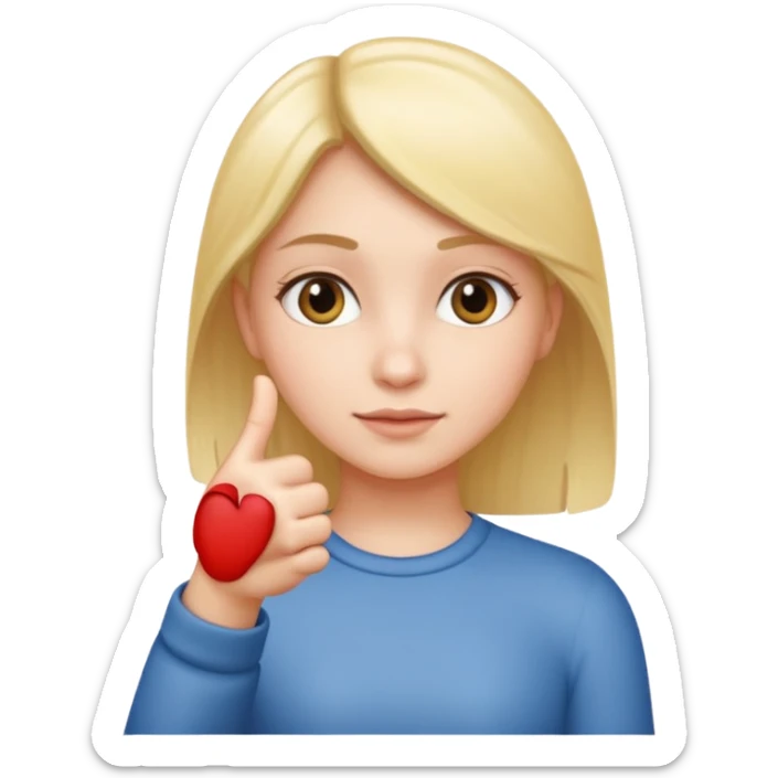 Emoji of a girl showing something is small with thumb and index finger close together sticker