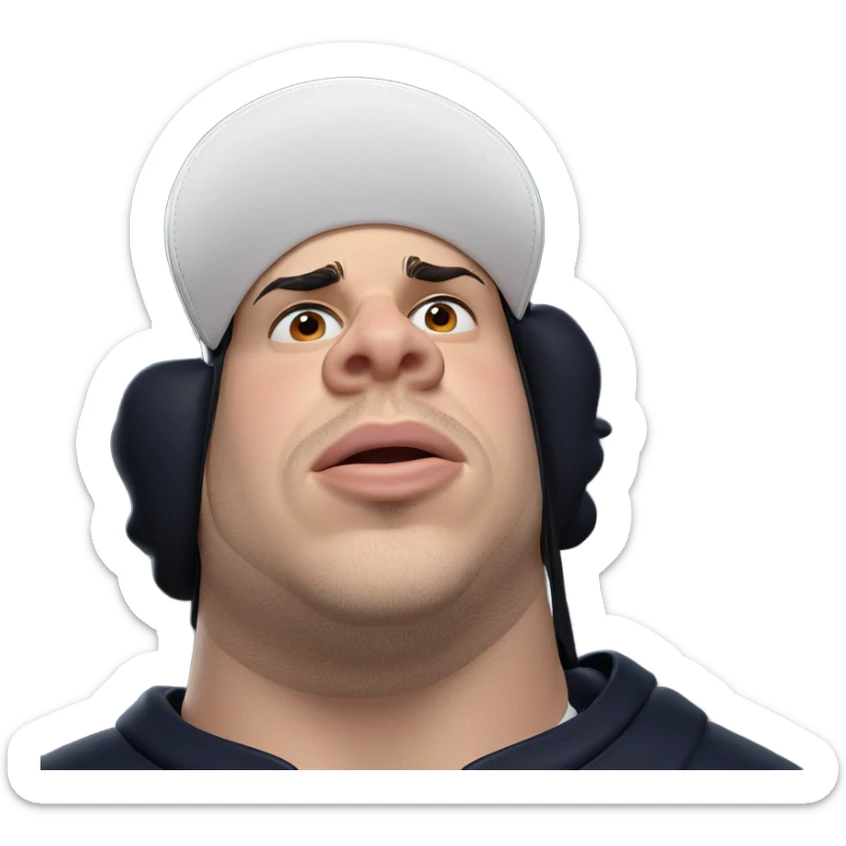 male portrait in baseball cap sticker