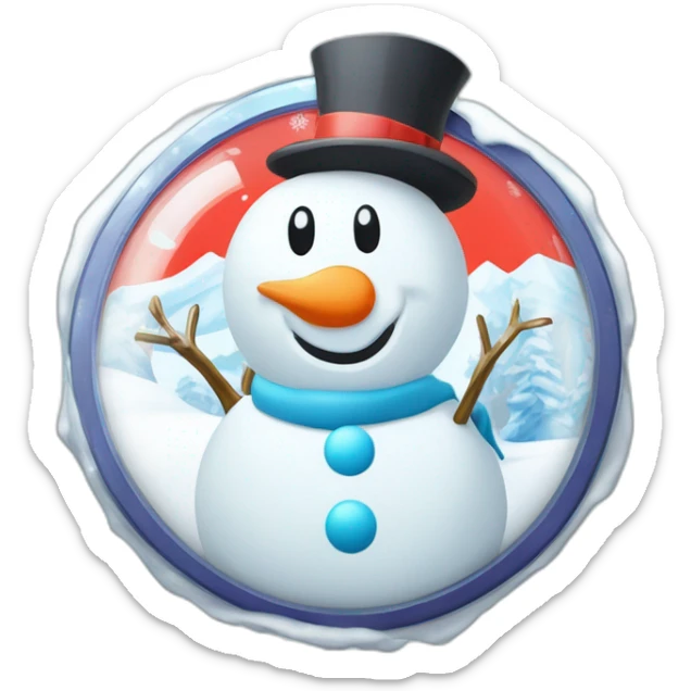 Snowman Badge Medal Epic Mystery Legendary NewYear PokemonTheme Pokeball Snowfall Snowballs sticker
