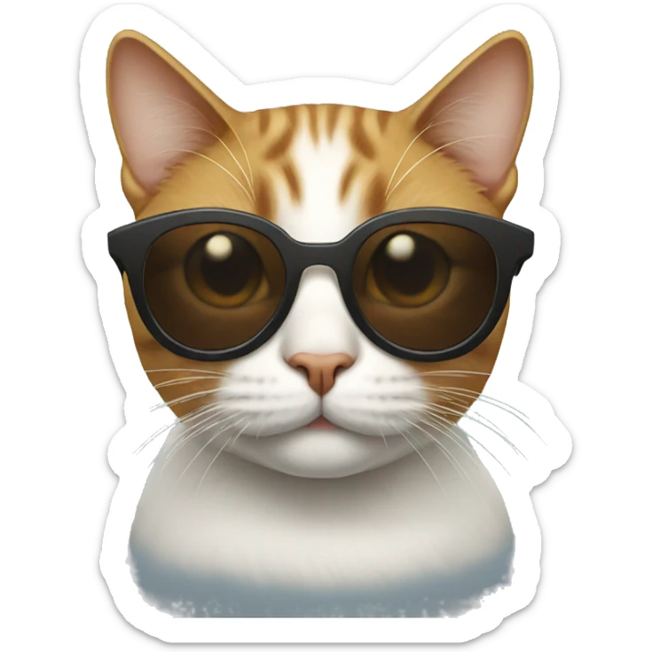 Cat with sunglasses sticker
