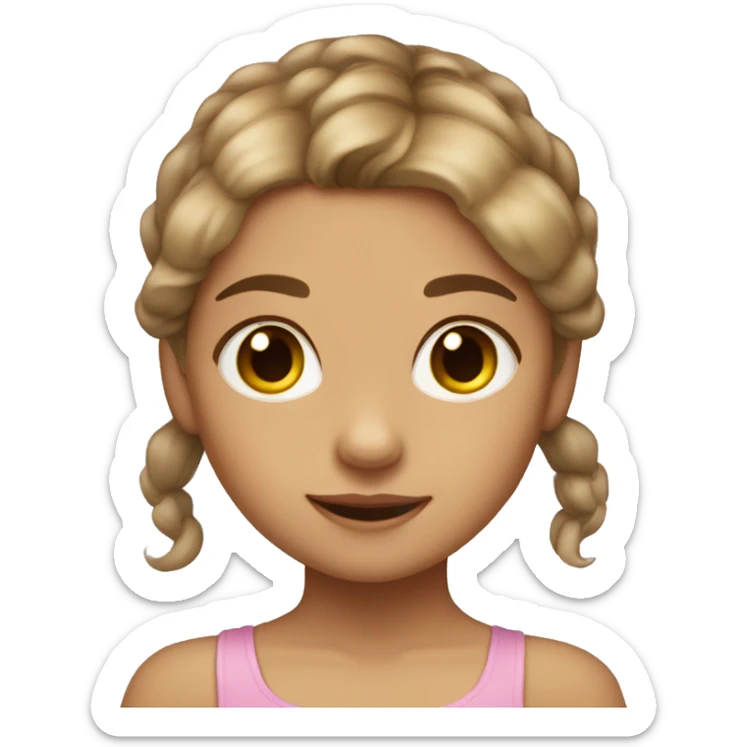 Little girl with ligth Brown hair tan skin balerrina sticker