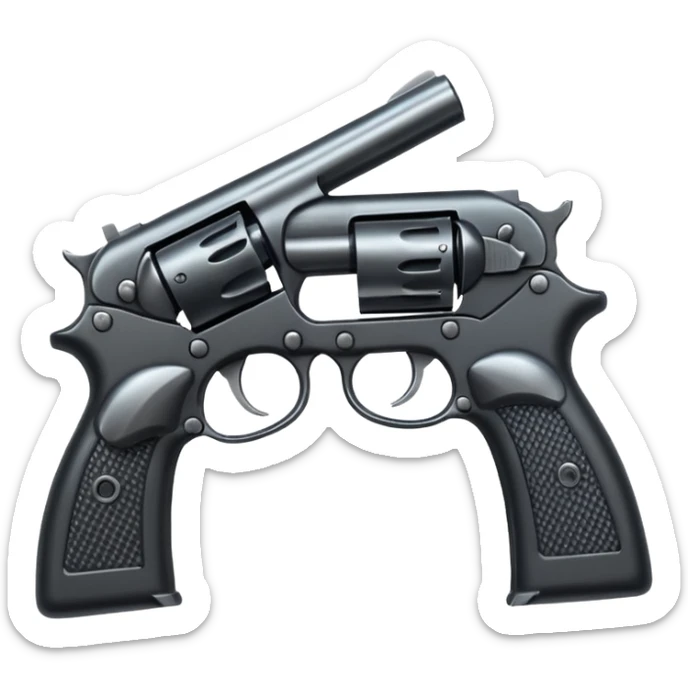 Double pistols crossed  like an x But not in front of each other more like diagonally sticker
