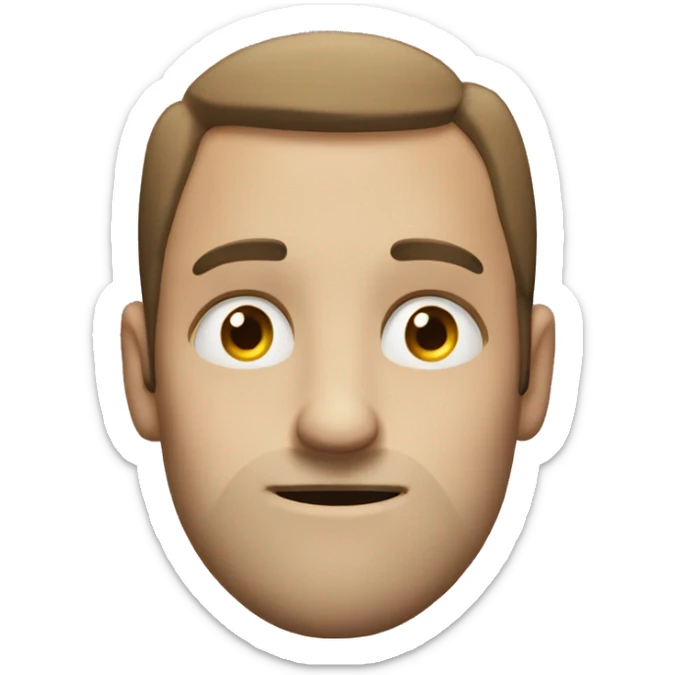 Emoji sin nariz solsolo boca y ojos grandes  sticker