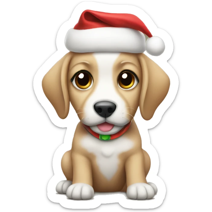 christmas puppy sticker
