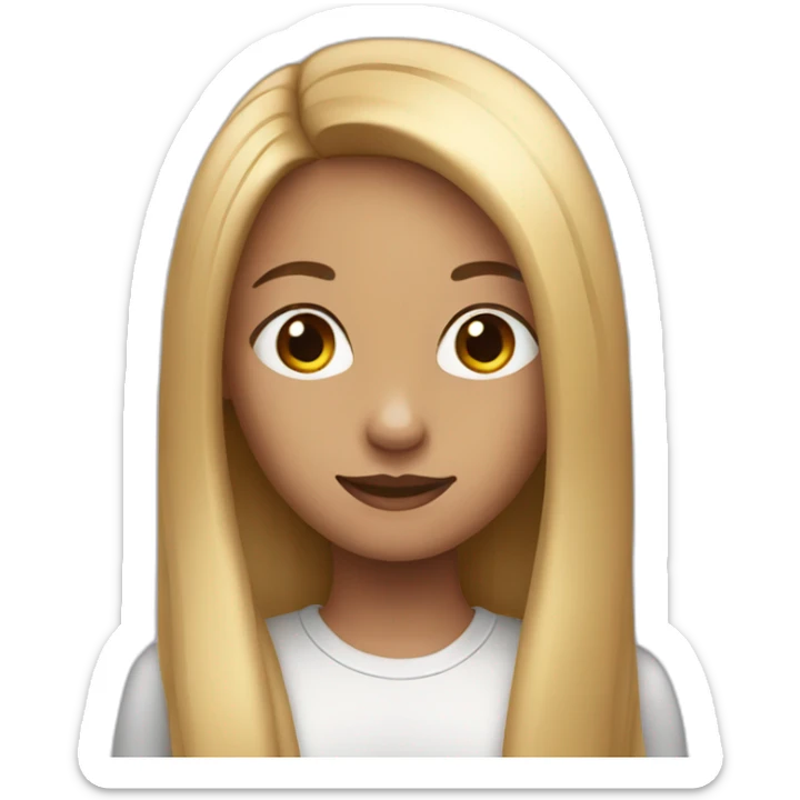girl who look like sqirl with long straight hair and dark eyes sticker