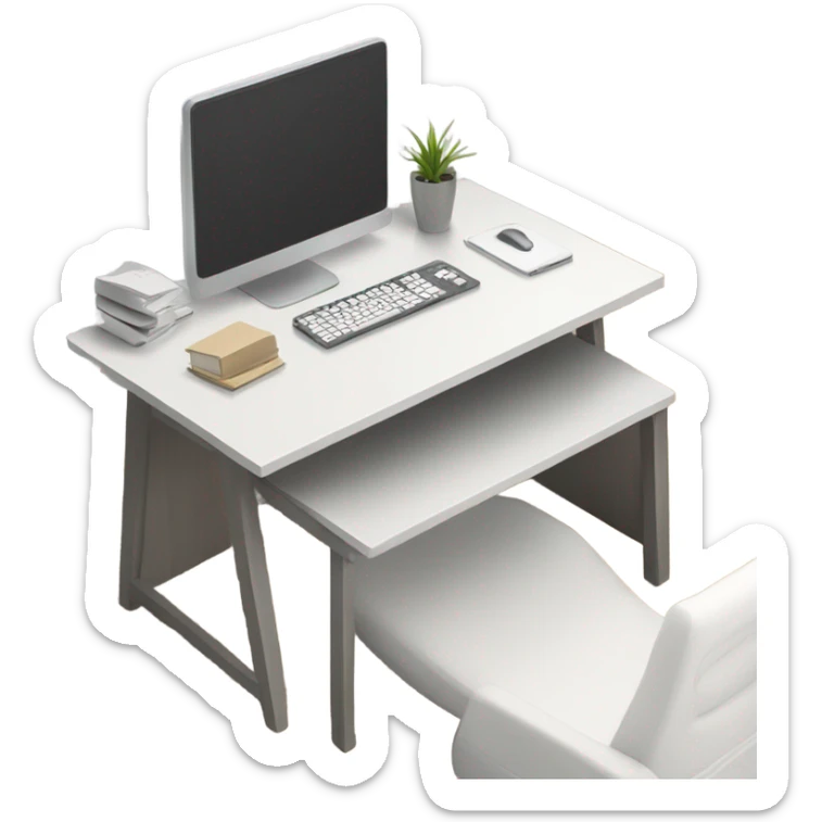 minimalist-clean-desk-with-grey-white-wood-colorway-no chair-rear-view sticker