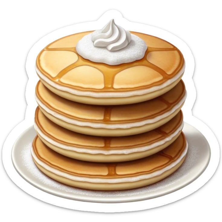 Poffertjes Cinematic Realistic Poffertjes Dessert Emoji, depicted as small, fluffy Dutch pancakes dusted with powdered sugar, rendered with lifelike textures and warm, inviting lighting. sticker