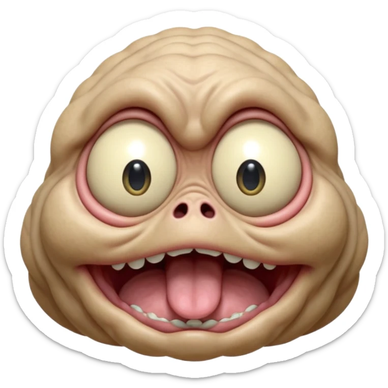 a crabadabadooda face, big eyes, tubblewubble, loolaapapoo, SCREAMING, SCARES, WRINKLY, WRINKLES, sloopa, small mouth loobadooba, consquinto, lalalalabingbong, glossy eyes, maalardo , MAMAMALRHEGVXOSU, HDDISHIAGDUEHAIDYDTBWCAXCXZZXOXOSBSJWK sticker