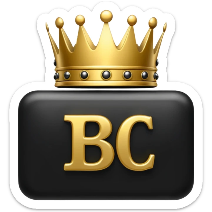 TBC Logo Emoji

Glossy 3D emoji of the letters TBC with a golden crown on top, black and gold color theme, royal and tactical vibe. sticker