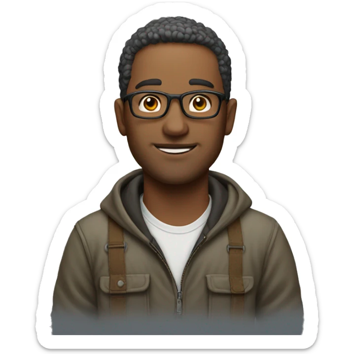 casual outdoor portrait of man sticker