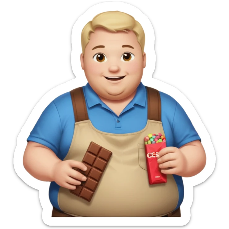 fatman who loves carbs and cholodae and candies who looks like cs go player sticker