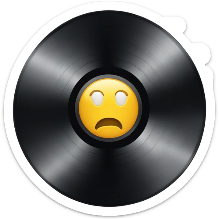 Vinyl record on folder sticker