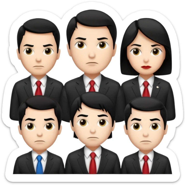 congressional meeting of people with black hair and white skin sticker